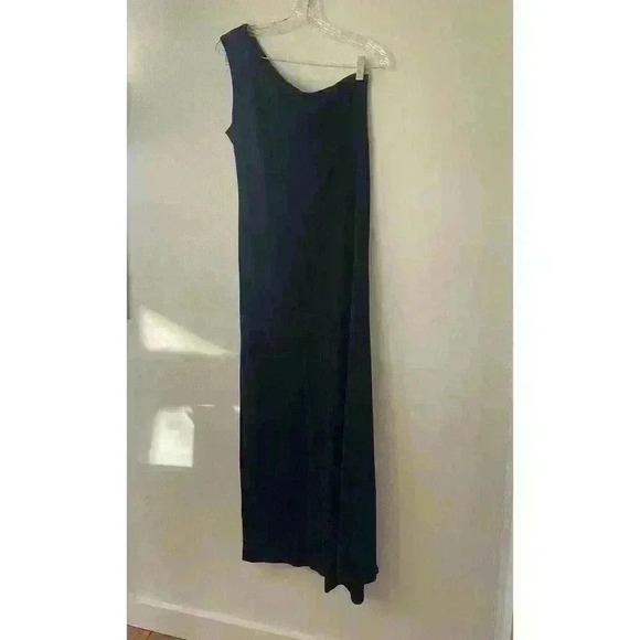 RALPH LAUREN One Shoulder Black Maxi Dress Size Medium Asymetrical - Picture 2 of 3
